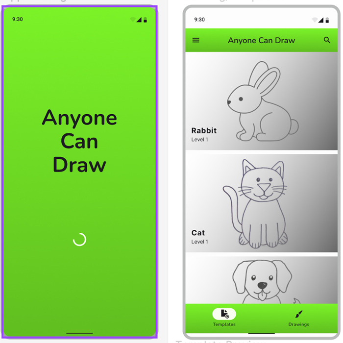 Anyone Can Draw app - UI/UX Design