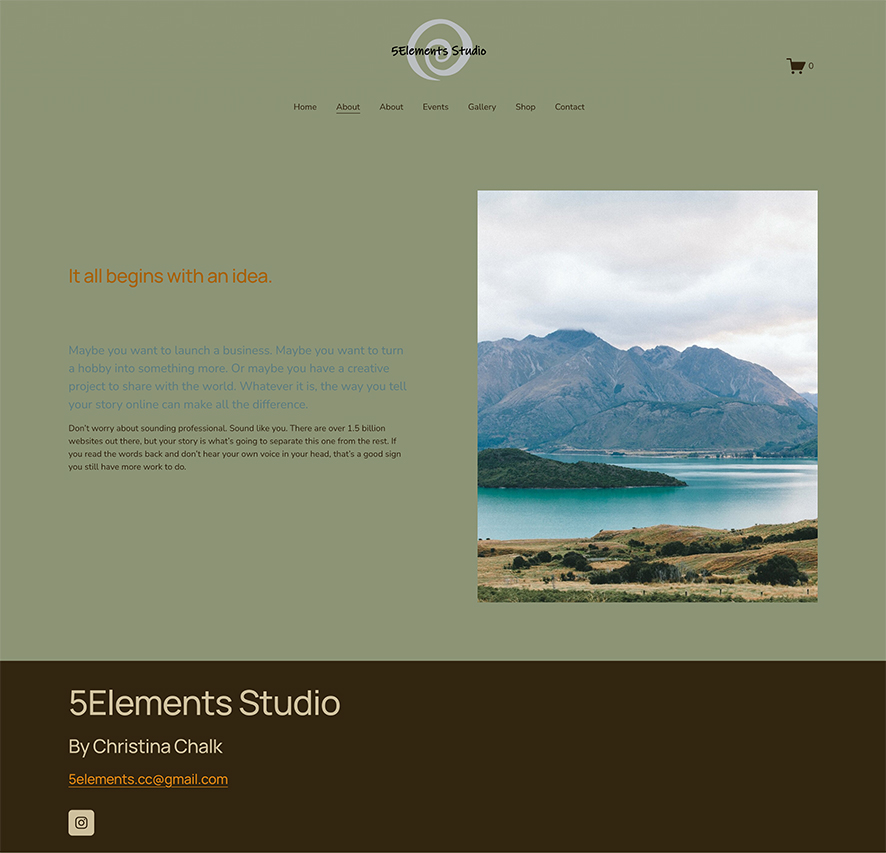Wireframe - About page