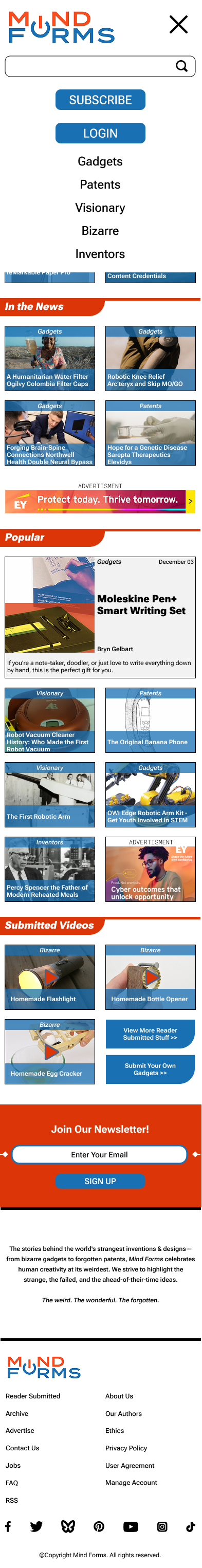 Mobile Homepage (Menu Opened)