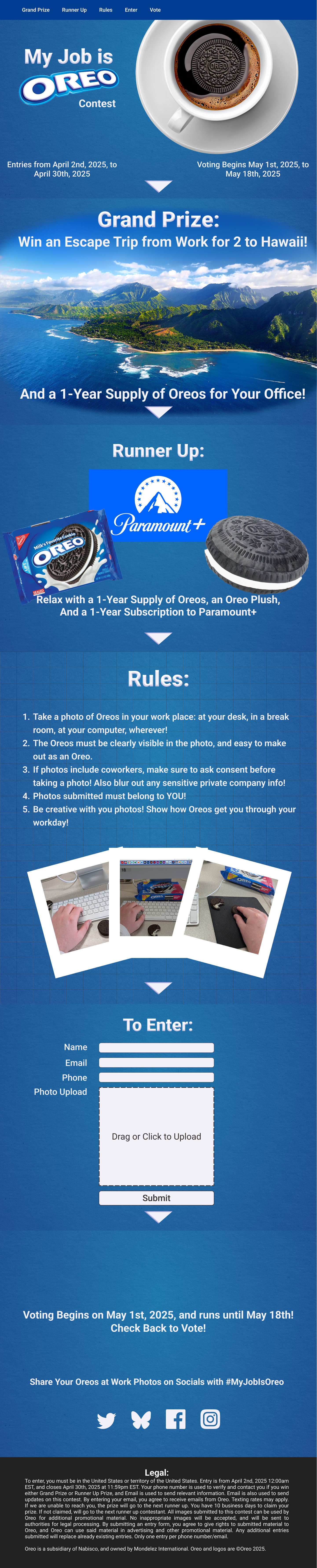 Contest Landing Page