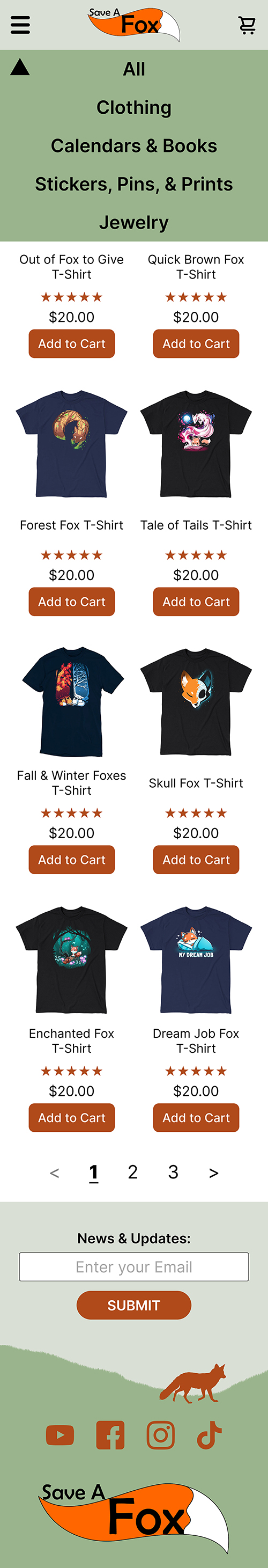 Mobile - Product Collection Submenu